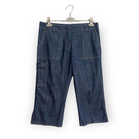 Vintage DKNY Chambray Cropped pants, Size 12 US - Picture 3 of 12